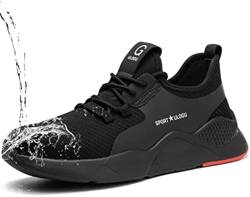 steel toe shoes men waterproof lightweight work sneakers safety athletic alloy roofing construction composite indestructible warehouse tennis zapatos de trabajo para hombres seguridad acero black