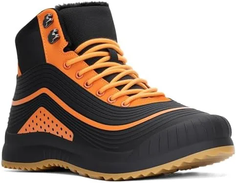 ulogu snow boots men waterproof insulated orange duck boots fur lined warm ankle booties lightweight comfortable winter walking shoes zapatos botas invierno para hombres