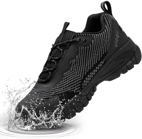 waterproof hiking shoes for men lightweight non slip comfortable breathable work walking trekking trails rain outdoor ankle boots impermeable antideslizantes zapatos de senderismo para hombre black